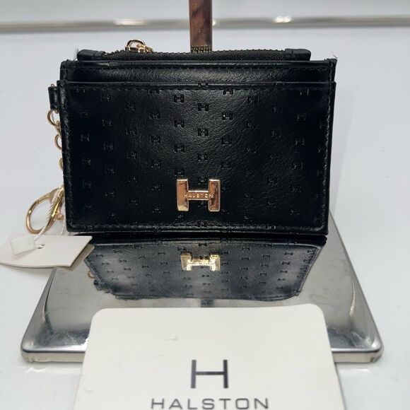 Halston Signature Faux Leather Card Wallet - Picture 1 of 7